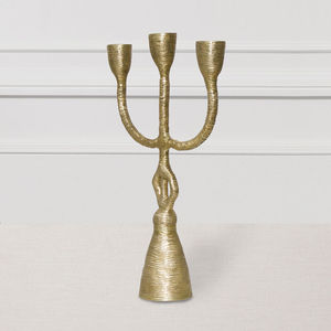 Porte-bougie en aluminium doré décoratif personnalisé AK Brass, design d'arbre, pour décoration de mariage - Product Image 2