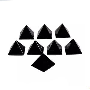 Vente en gros de pyramide en cristal d'obsidienne noire naturelle pierre d'agate de guérison pyramides de pierres précieuses autres métiers du cristal - Product Image 1
