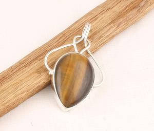 Elegante collar con colgante de ojo de tigre hecho a mano, joyería de piedras preciosas naturales de Plata de Ley 925, hermoso regalo para mujer - Product Image 5