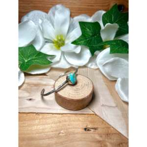 Navajo Handmade Cultural Collectible Sonoran Mountain Turquoise & Sterling <b>Silver</b> <b>Cuff</b> <b>Bracelet</b> - Product Image 2