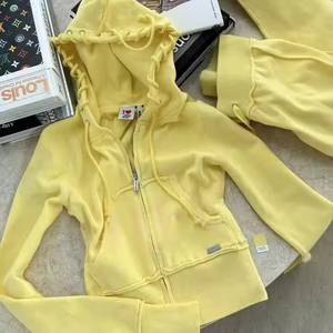 Ensemble de survêtement sport deux pièces pour femme, poids lourd, formel, avec poche, respirant, vêtements de sport, survêtement - Product Image 5