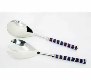 Juego de Cubiertos de acero inoxidable con asas en forma de curva, cubiertos de cocina que incluyen cuchillo, tenedor de pescado, cuchara para ensalada, herramientas para ensalada - Product Image 2