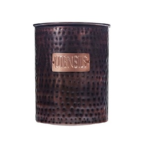 Caddy Kitchen <b>Utensil</b> Copper Hammered Design Simple and Attractive Look Cutlery Holder Kitchen and Tabletop Decor - Product Image 3