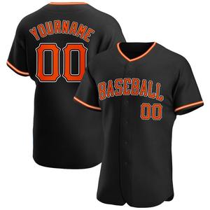 Camiseta de béisbol auténtica, ropa de equipo personalizada, negra, naranja y blanca, superventas - Product Image 1