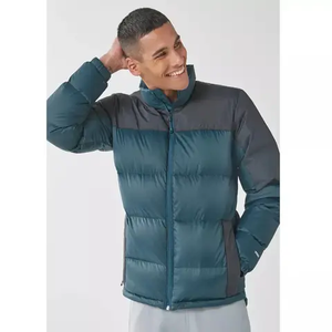 Nouveauté Veste matelassée légère en coton et duvet pour homme, veste à capuche en toile de taille personnalisée, col montant pour l'hiver - Product Image 2
