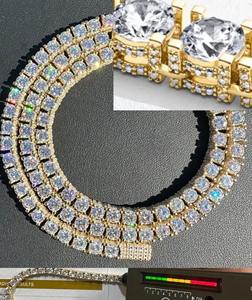 Fashionable VVS Moisssanite Diamond <b>Tennis</b> Chain With Gold Plated 925 <b>Silver</b> <b>Necklace</b> For Women Luxury Fashion At Best Price - Product Image 2