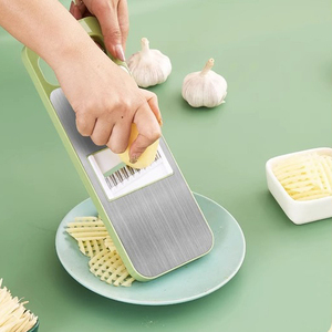 ZMS-3001 <span class=keywords><strong>Mandoline</strong></span> manuelle de style japonais en plastique écologique, trancheuse à aliments, râpe à fromage en acier inoxydable, coupe-légumes - Product Image 2