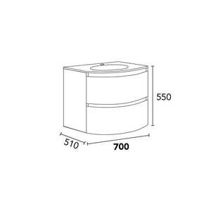 Meuble de salle de bain suspendu au mur Koricini de 70 cm de design italien avec lavabo vert sauge, mobilier de salle de bain de luxe de Las Vegas - Product Image 4