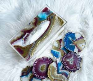 Design attrayant vaisselle de table boîte à mouchoirs en résine boîte à mouchoirs en résine de grande qualité pour la décoration intérieure vaisselle de table boîte à mouchoirs - Product Image 1