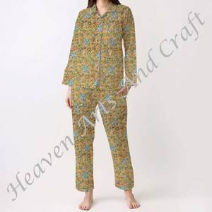 Conjunto de Pijamas de Algodón 100% para Mujer, Ropa de Dormir Suave para el Hogar, Conjunto de Pijamas de Primavera/Verano con Estampado Floral/Personajes/Letras/Estampado/Vacaciones/Árbol PJ094 - Product Image 3