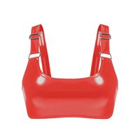 Femmes Wetlook cuir verni Latex soutien-gorge haut court pour Pole Dance Rave Festival Clubwear Sexy Rave fête vêtements dames Clubwear
