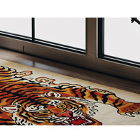 Tapis en laine à motif de tigre moderne fait à la main Tapis au design animal audacieux inspiré de la jungle féroce personnalisé pour la maison Aire de pique-nique Inde