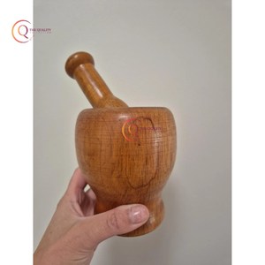 Elegante mortero y Maja de madera con utensilios de cocina hechos a mano naturales de excelente calidad para restaurantes y hogar a bajo precio - Product Image 4