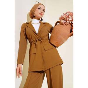 Cintura Túnel Chaqueta 2 Piezas Set Tan - Product Image 2