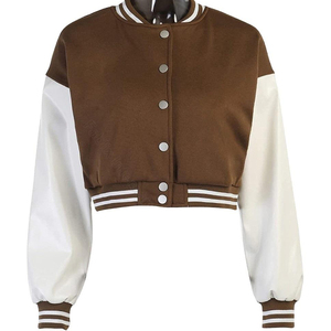 Chaqueta universitaria de alta calidad con mangas de cuero Chaqueta universitaria para mujer para uso diario - Product Image 5