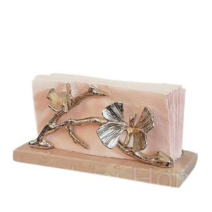 Servilletero de Material de mármol de aluminio con diseño de mariposa, mesa de comedor, cenas, fiestas, forma rectangular, servilletero de Color negro - Product Image 6