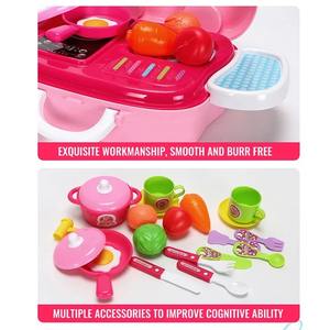 Customizable Kids Kitchen <b>Suitcase</b> Toy Portable Pretend Play Set with Cooking Accessories, OEM/ODM Educational Toy - Product Image 4