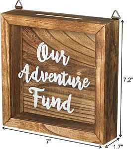 Lot de 2 boîtes à fonds en bois Notre boîte à fonds d'aventure en bois Boîte d'ombre rustique pour la décoration intérieure 7.2x7 po - Product Image 5