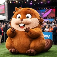Décoration de Noël gonflable personnalisée en forme de renne en peluche, éclairée par LED, plus de 3,6 m, étanche, avec batterie au lithium, pour les fêtes