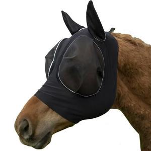 Masque de protection léger contre les mouches de cheval avec maille douce bloquant les UV protège-nez et oreilles pour les culottes d'équitation en plein air - Product Image 1