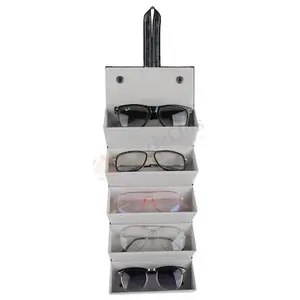 Support de rangement multi-lunettes de conception française avec fermeture magnétique en cuir, organiseur de lunettes de mode pour la maison et le bureau - Product Image 5