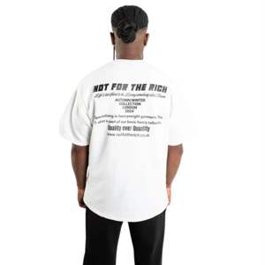 T-shirt Script 280 GSM T-shirt surdimensionné avec épaules tombantes T-shirt Streetwear 100% coton avec logo Script Impression poitrine et dos - Product Image 2