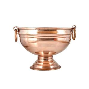 Bol à glace rond en métal de luxe avec base et poignée, plaqué cuivre, pour refroidisseur de vin rouge, champagne, bière dans les bars et restaurants - Product Image 1