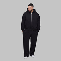 Survêtement 2025 de haute qualité 100% coton, pantalon uni et sweat à capuche zippé, vêtements décontractés, survêtement d'hiver pour hommes