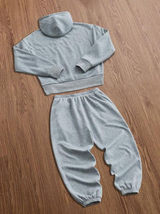 ชุดวอร์มพิมพ์ลายวินเทจแบบสั่งทำพิเศษ เนื้อผ้าฝ้ายน้ำหนักเบา 400 GSM ทรงหลวม สไตล์โอเวอร์ไซส์ พร้อมฮู้ดและกางเกงจ็อกเกอร์ ชุดลำลองสำหรับฤดูหนาวสำหรับผู้ชาย - Product Image 5