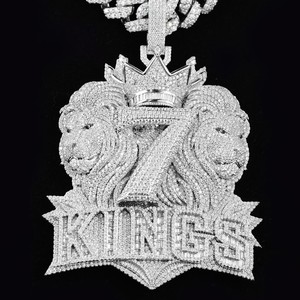 Iced Out Hip Hop Fine Jewelry Pendentifs et breloques animaux Lion Double face Pendentif en diamant plaqué or blanc 14k 18k pour hommes femmes - Product Image 1