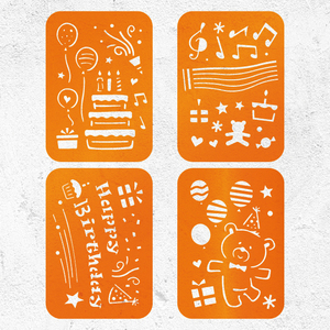 Pochoirs d'anniversaire en plastique pour la peinture, le dessin, les loisirs créatifs pour enfants, fournitures artistiques, pochoir durable et réutilisable pour la création de cartes de vœux - Product Image 1