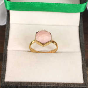 Vente en gros Argent 925 Rose Opale Turquoise Fait à la main Boho Déclaration Anneau Géométrique Diamant Coupe Forme Ovale Placage Rhodium Platine Principal - Product Image 4