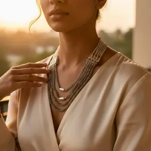 Women's Trendy Labradorite Beaded Necklace Agate Turquoise Gemstone Jewelry with Jade Freshwater Pearl <b>Religious</b> Style <b>Gift</b> - Product Image 2