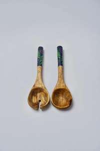 Pinzas para ensalada de madera de nogal, juego de utensilios de cocina elegantes con mango largo, servidores, tenedor mezclador, cuchara para Navidad, decoración del hogar, cena - Product Image 2