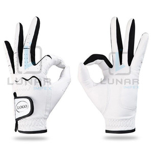 Guantes de golf para hombre ajustables antideslizantes de cuero Cabretta con capacidad personalizada al por mayor, agarre de golf para mano izquierda de piel de oveja para todo tipo de clima - Product Image 4