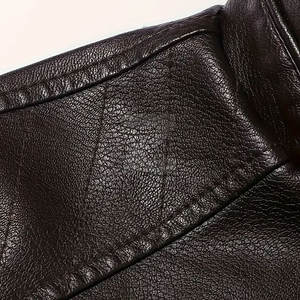 Veste d'hiver en cuir véritable pour hommes Tissu doux Vêtements de mode respirants Veste en cuir - Product Image 3