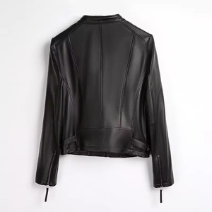 Chaqueta de Invierno de Cuero Genuino para Mujer, Impermeable, Cortavientos, Transpirable, Sólida, No Tejida - Product Image 3