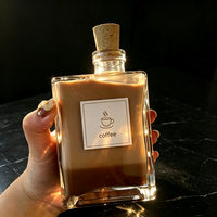 Botol Anggur Kaca Bening Pipih 200ml 280ml dengan Tutup Gabus Logo Kustom Wadah Kemasan Minuman Grosir