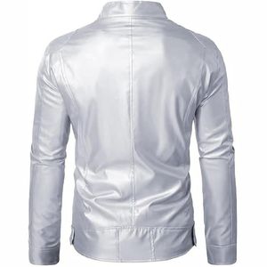 Chaqueta de Cuero Unisex con Cuello Alto y Logotipo Frontal, Estilo Motociclista de Moda 2025, 100% Cuero, Impermeable y Transpirable - Product Image 2