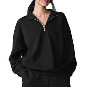 เสื้อสเวตเชิ้ตคอซิป 1/4 แบบเรียบหรู คุณภาพสูง พิมพ์โลโก้ได้ ทรงโอเวอร์ไซส์ เนื้อผ้าหนา น้ำหนักมาก ใส่ได้ทั้งชายและหญิง - Product Image 1