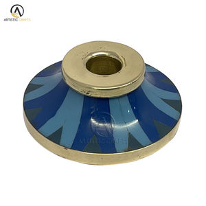 Unique Resin Brass Candlestick Holder for Home Restaurant Festive Christmas Easter Decorations Wood Lanterns <b>Candle</b> Jars - Product Image 3