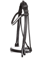 SHEMAX DOUBLE bride roulée cheval noir/blanc