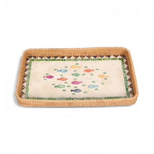 Ensemble de vaisselle en rotin et nacre pour hôtels, restaurants, traiteurs et boutiques de cadeaux - Product Image 2