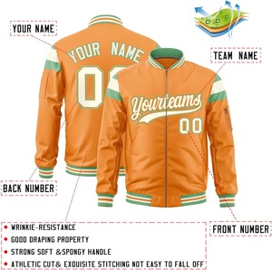 Blouson aviateur universitaire Hip Hop tissu satiné à rayures contrastées surdimensionné unisexe mode urbaine veste OEM ODM pour hommes - Product Image 6
