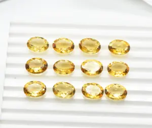 Citrine Oval Faceted Natural Loose Gemstone Calibrated 3X5 mm To 15X20 mm Sizes Facet Cut Stone For Jewelry Ring Pendant
