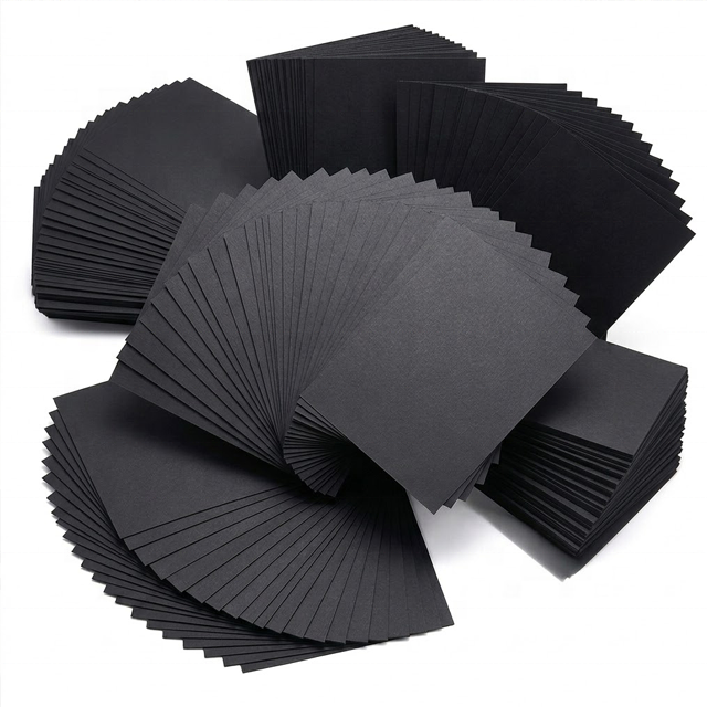 Luxury 400gsm Black Paper 787*1092mm 889*1194mm Black Board Paper Custom Black Cardboard Packaging Gift Box Custom