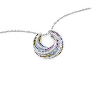 จี้สร้อยคอรูปเกลียวสวรรค์เคลือบทองคำขาวประดับเพชรและมุกจาก Jeulia - Product Image 2