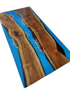 Living Room Luxury Handcrafted Epoxy Resin Rectangle Modern Waterproof Dining Table Acacia Wood Top Wedding <b>Gift</b> Customizable - Product Image 2