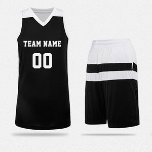 Uniforme de baloncesto OEM de alta calidad de alta tendencia, uniforme de baloncesto de secado rápido para hombres, uniforme de equipo de baloncesto de manga corta para hombres - Product Image 4