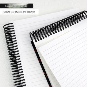 Copertina in similpelle a tema floreale Kawaii, carta vergine da 100g, rilegatura a spirale, perforazioni a strappo facile, ricaricabile. |   Quaderno per Scrivere - Product Image 2